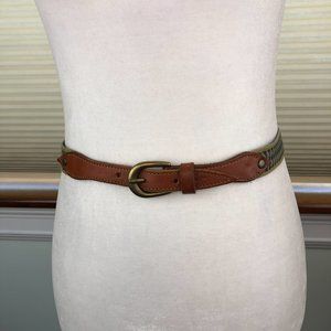 Levi's Vintage Boho Southwestern Buckle Leather Belt Western Country Classic